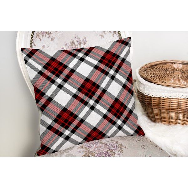 Sarkana un balta dekoratīva spilvendrāna Minimalist Cushion Covers Flannel, 35 x 55 cm-image-2