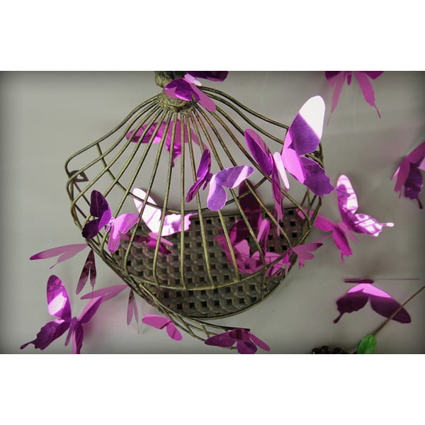 12 violetu līmlente 3D uzlīmju komplekts Ambiance Butterflies-image-2