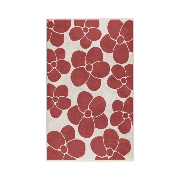 Sarkans mazgājams paklājs 60x100 cm Red Meadow – Mila Home