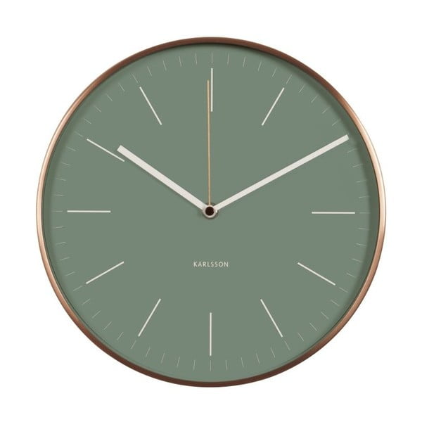 Green Clock Present Time Minimal Jungle