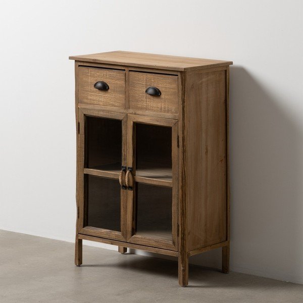 Dabīga toņa egles masīvkoka vitrīna 64x92,5 cm – Ixia-image-1