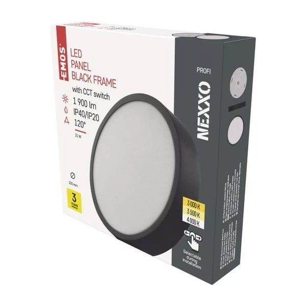 Matēti melna LED griestu lampa Nexxo – EMOS-image-1