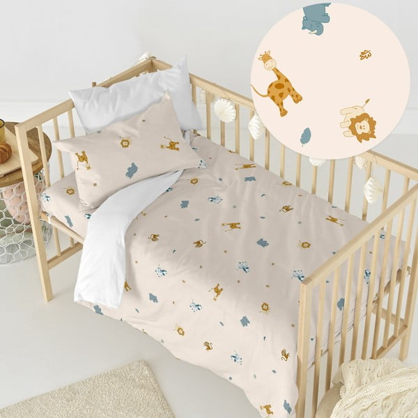 Kokvilnas bērnu gultas veļa bērnu gultiņai 100x120 cm Animals – Happy Friday