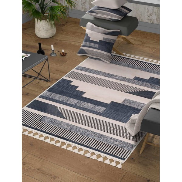 Pelēks/bēšs mazgājams paklājs 160x100 cm – Vitaus-image-1