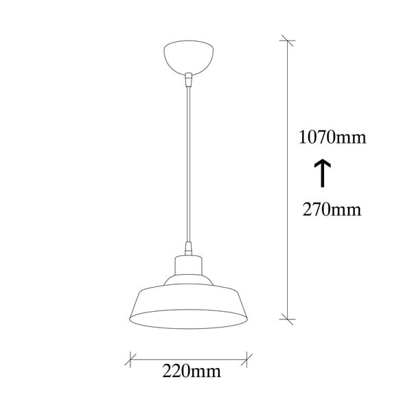 Zelta krāsas piekaramā lampa ar metāla abažūru ø 22 cm Berceste – Opviq lights-image-4