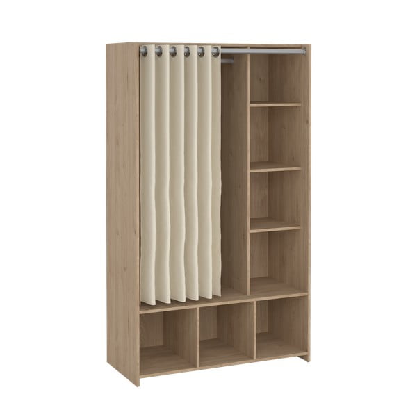 Balts/bēšs drēbju skapis ar ozolkoka imitāciju 105x180 cm Kit – Tvilum-image-2