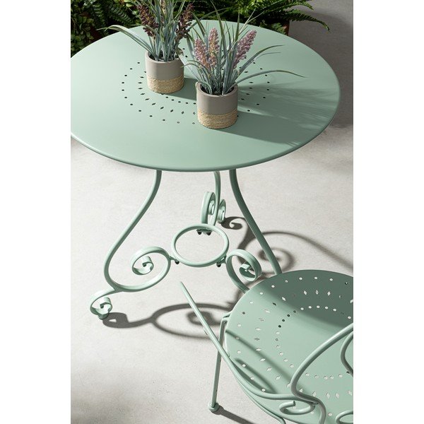 Piparmētru zaļš metāla dārza krēsls Etienne – Bizzotto-image-1