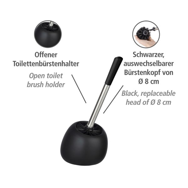 Melna keramikas tualetes birste Wenko Polaris-image-4