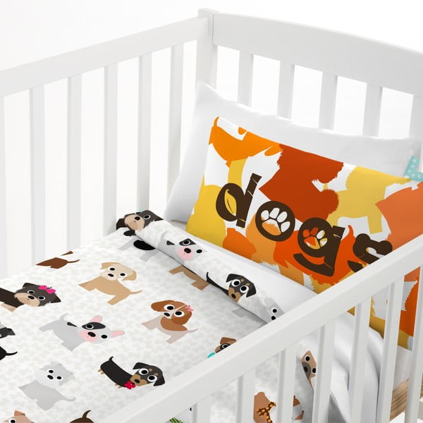 Bērnu kokvilnas segas pārvalks un spilvens Mr. Fox Dogs, 100 x 120 cm-image-4