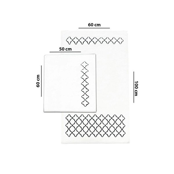 Krēmkrāsas vannas istabas paklājiņi (2 gab.) 60x100 cm Luxury – Foutastic-image-3