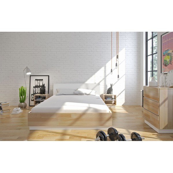 Divguļamā gulta no dižskābarža un priedes SKANDICA Finn BC, 140 x 200 cm, ar glabāšanas vietu-image-1