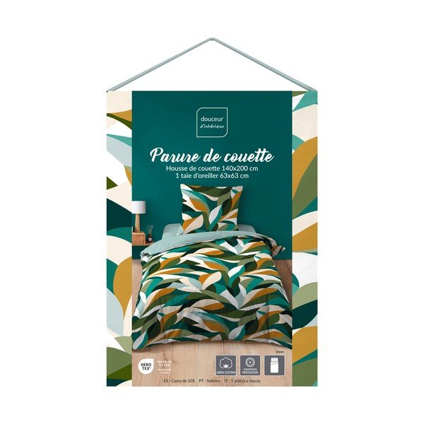 Vienguļamā kokvilnas gultas veļa 140x200 cm Swan – douceur d'intérieur-image-1