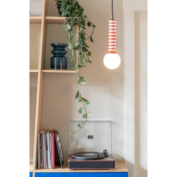 Sarkana metāla piekaramā lampa ø 12 cm Rayado Retro – Leitmotiv-image-1