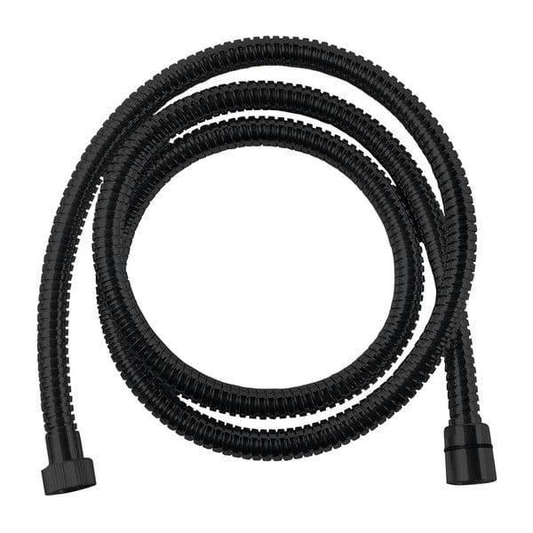 Matēti melna nerūsējošā tērauda dušas šļūtene Powerflex – Sapho-image-1