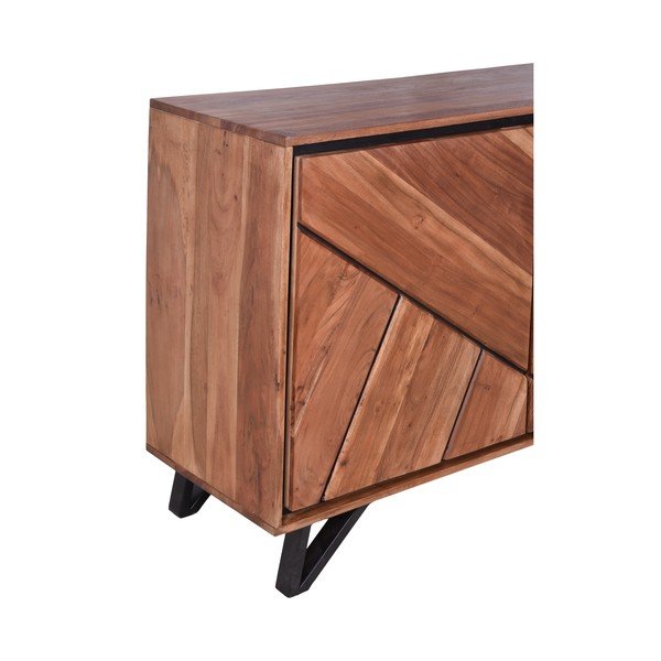 Dabīga toņa akācijas masīvkoka skapītis 120x78x40 cm Ambala – Interia Home & Living-image-4