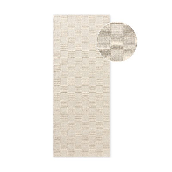 Krēmkrāsas ar rokām darināts vilnas celiņa paklājs 80x200 cm Scala – Villeroy&Boch