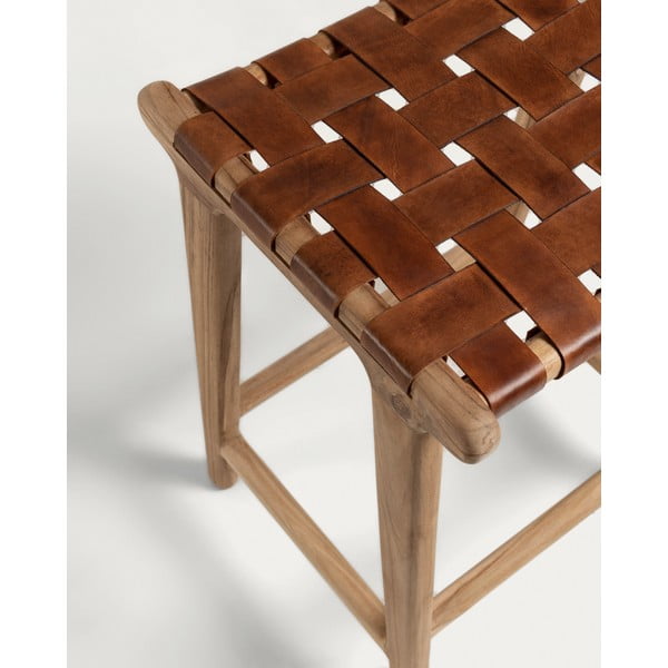 Dabīga toņa mākslīgās ādas bāra taburete (sēdekļa augstums 67 cm) Calixta – Kave Home-image-2