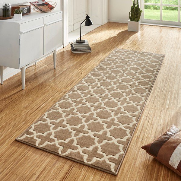 Brūns paklājs ar baltām detaļām Hanse Home Joanne, 80 x 450 cm-image-1