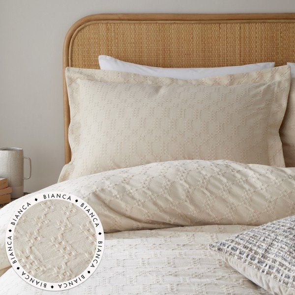 Spilvendrānas (2 gab.) 50x75 cm Waffle Circle – Bianca-image-2