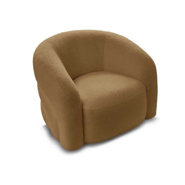 Sinepju dzeltens grozāms atpūtas krēsls no buklē auduma Elina – Bobochic Paris-image-4