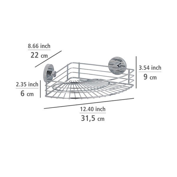 Spīdīgas sudraba krāsas pašlīmējošs vannas istabas piederumu komplekts Bari – Wenko-image-2