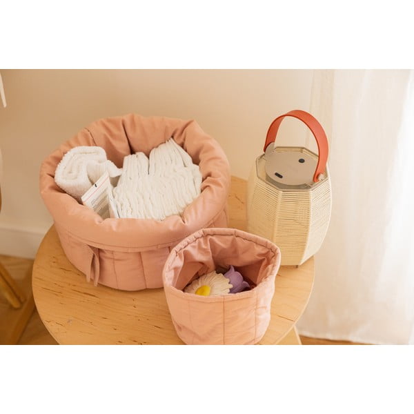 Gaiši rozā tekstila uzglabāšanas kastes bērniem (2 gab.) ø 30x20 cm Bambie Vintage Nude – Lorena Canals-image-4