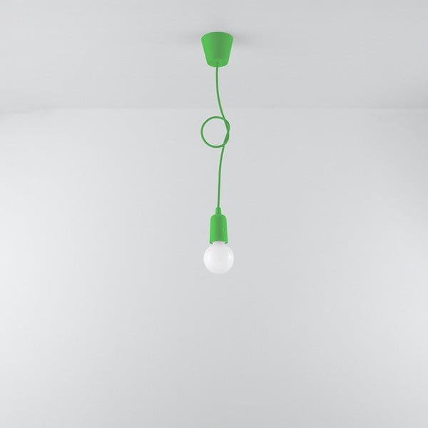 Zaļa piekaramā lampa 9x9 cm Rene – Sollux-image-3