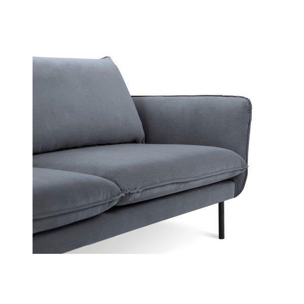 Pelēks samta dīvāns Cosmopolitan Design Vienna, 160 cm-image-3