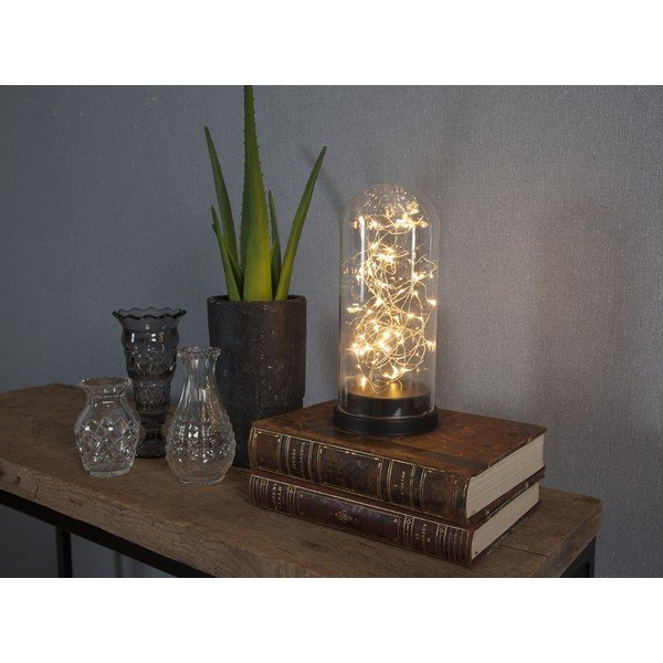 Melns LED gaismas dekors Best Season Glass Dome, augstums 25 cm-image-3