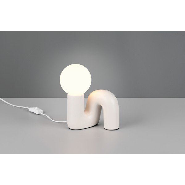 Ziloņkaula krāsas keramikas galda lampa (augstums 21,5 cm) Quinn – Reality-image-1