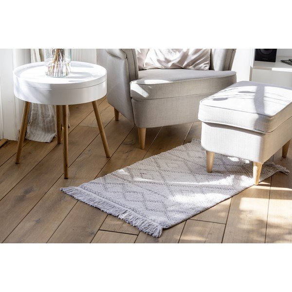 Pelēks organiskās kokvilnas vannas istabas paklājs Wenko Urla, 60 x 90 cm-image-4