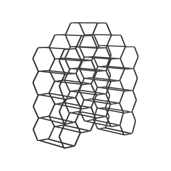 Melns metāla vīna statīvs 12 pudelēm Salbris – Light & Living-image-2