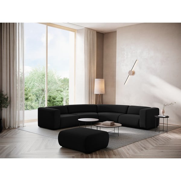 Melns samta stūra dīvāns Ekahi – Makamii-image-1