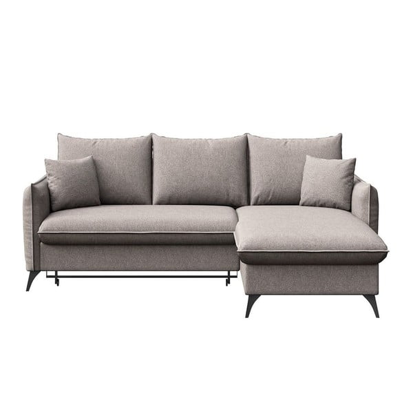 Pelēks salokāms stūra dīvāns ar uzglabāšanas vietu (ar labo stūri/ar zvilni) Brim – Rodier