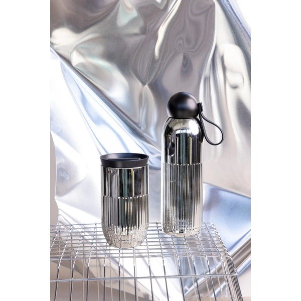 Sudraba krāsas nerūsējošā tērauda termopudele ar salmiņu 500 ml Tekla – Sagaform-image-2