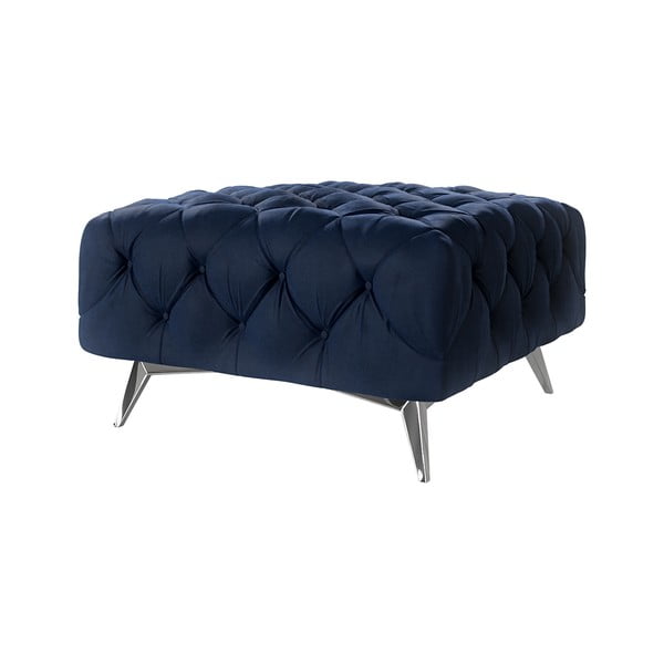 Tumši zils samta kāju soliņš Chelsea – Ropez-image-1