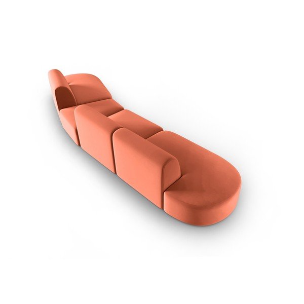 Rozā samta dīvāns ar labo stūri 428 cm Paolo – Milo Casa-image-3