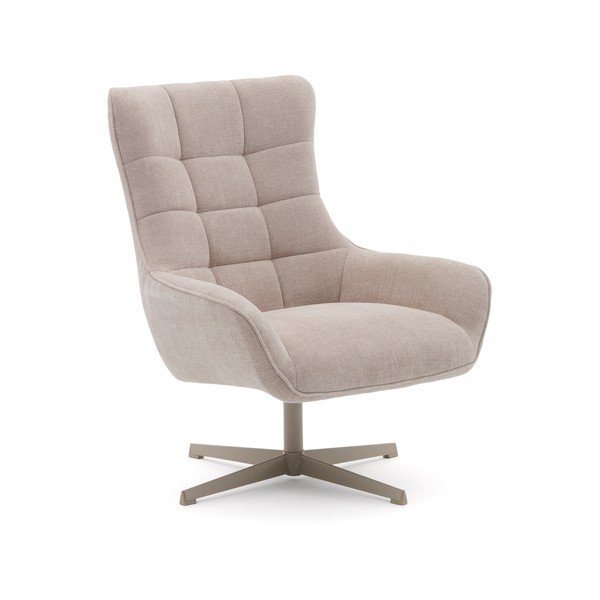 Bēšs grozāms atpūtas krēsls no šenila auduma Teryl – Kave Home