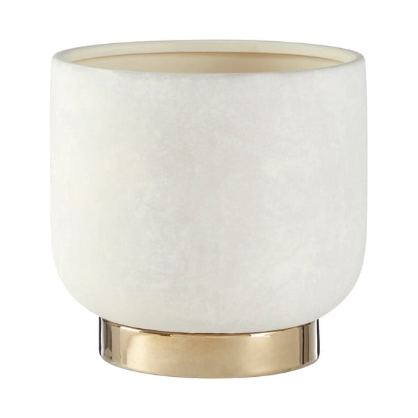 Keramikas puķu pods baltā un zelta krāsā Premier Housewares Callie, ø 18 cm