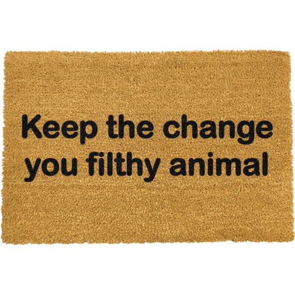 Dabīgās kokosšķiedras paklājs Artsy Doormats Keep The Change, 40 x 60 cm