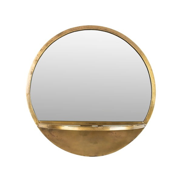 Sienas spogulis ar plauktu ø 44 cm Feyza – White Label