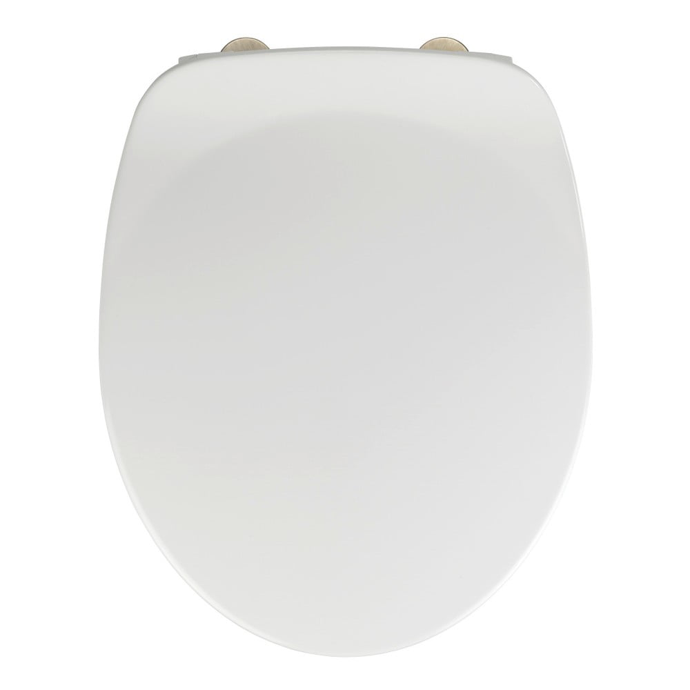 Balts tualetes poda sēdeklis ar vieglu aizvēršanu Wenko Armonia, 44,5 x 37 cm