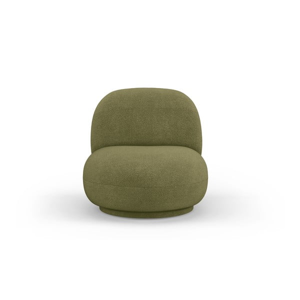 Zaļš atpūtas krēsls no buklē auduma Chuck – Micadoni Home
