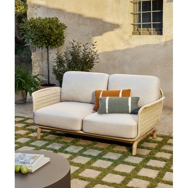 Bēšs polsterēts dārza dīvāns Alipa – Kave Home-image-1