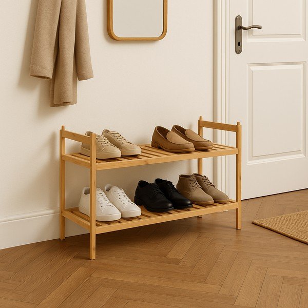 Dabīga toņa bambusa apavu plaukts 69x35x25 cm Noris – Bonami Essentials-image-1