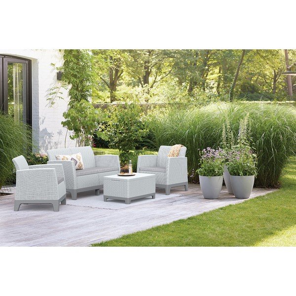 Gaiši pelēks dārza atpūtas komplekts 4 personām Scandi Forma – Keter-image-1