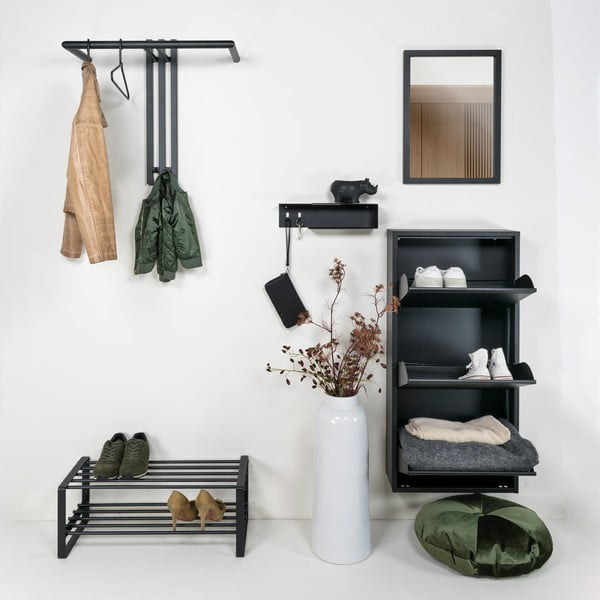 Melns metāla sienas pakaramais 65 cm Senza – Spinder Design-image-2