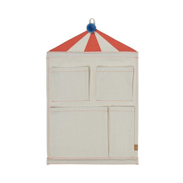 Krēmkrāsas tekstila piekaramais organizators 40x1x60 cm Circus – OYOY Mini