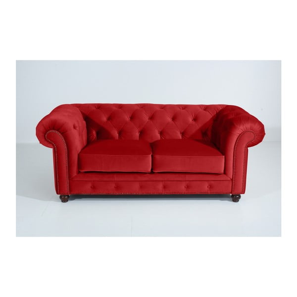 Sarkans dīvāns Max Winzer Orleans Velvet, 196 cm