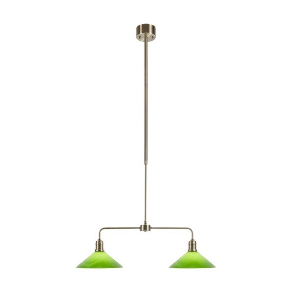 Zaļa/misiņa krāsas metāla piekaramā lampa ar stikla abažūru Vela – Markslöjd
